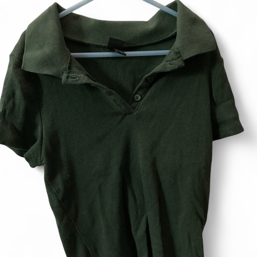 Wild Fable Green Fitted Polo Button Down Shirt
